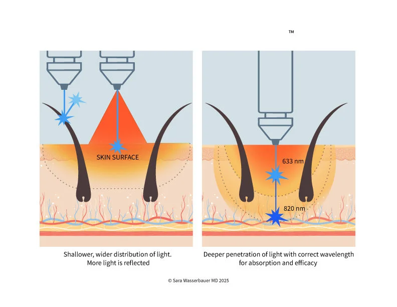 Graphic representation of the effectiveness of laser light for photobiomodulation
